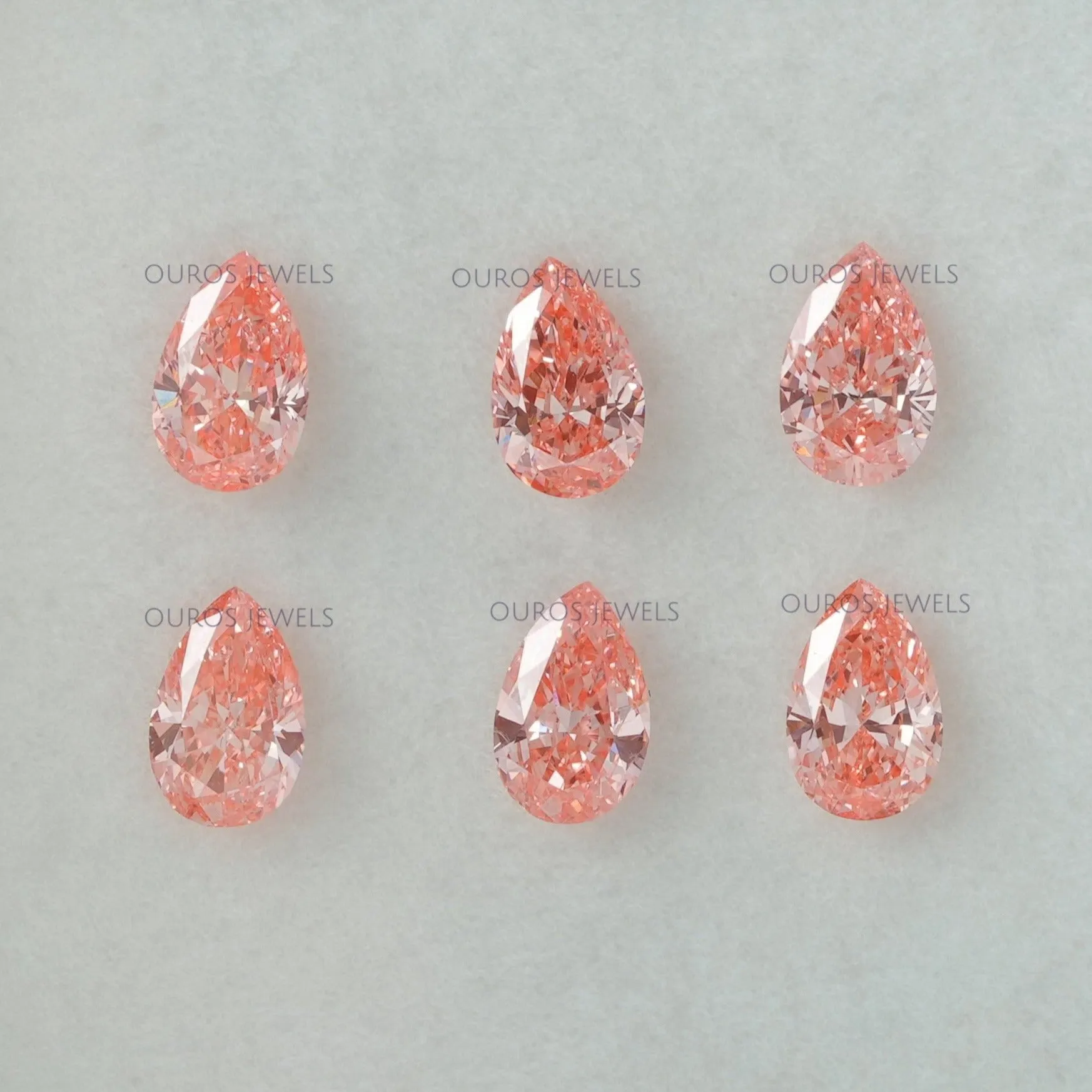 0.33 Carat Each Pink Pear Loose Diamond