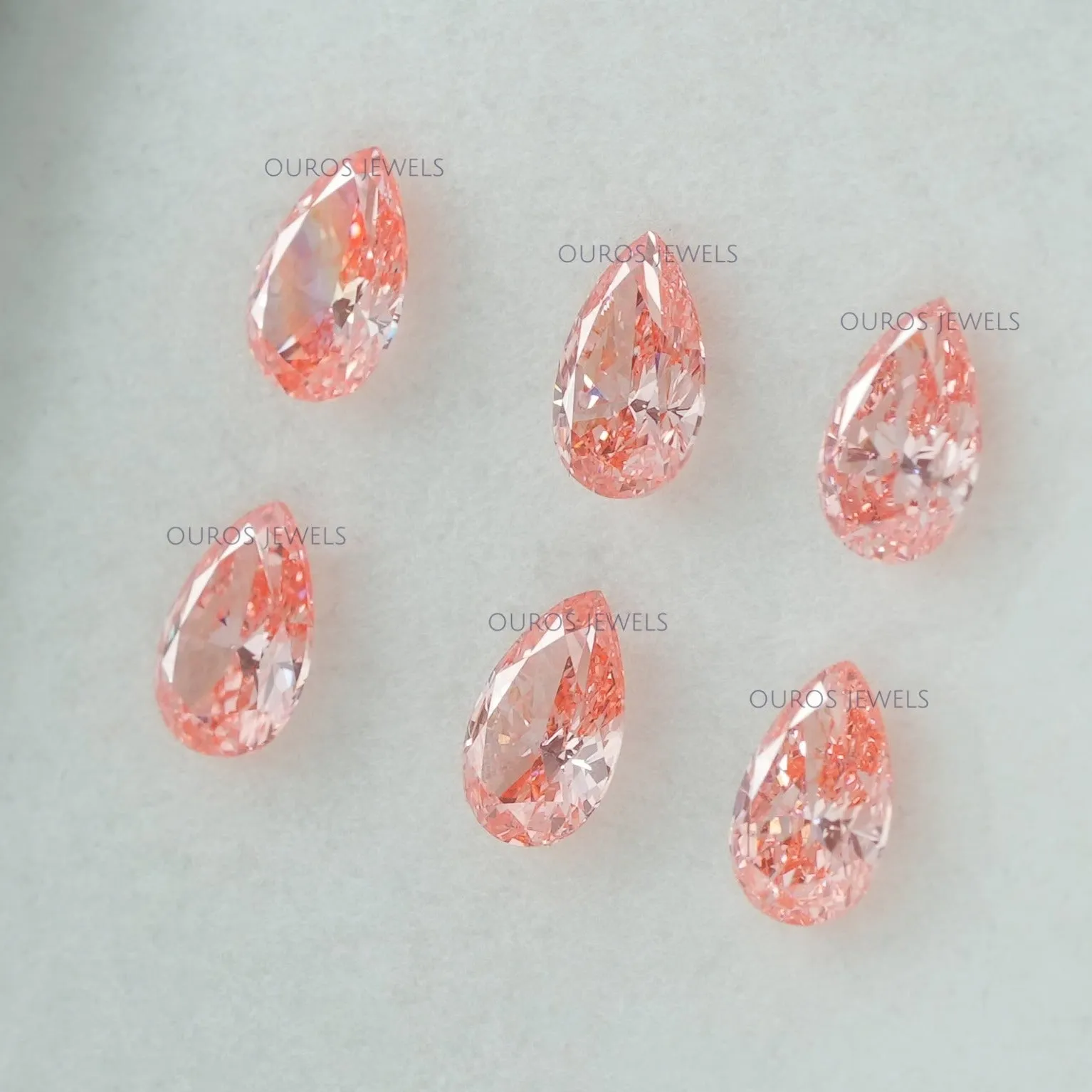 0.33 Carat Each Pink Pear Loose Diamond