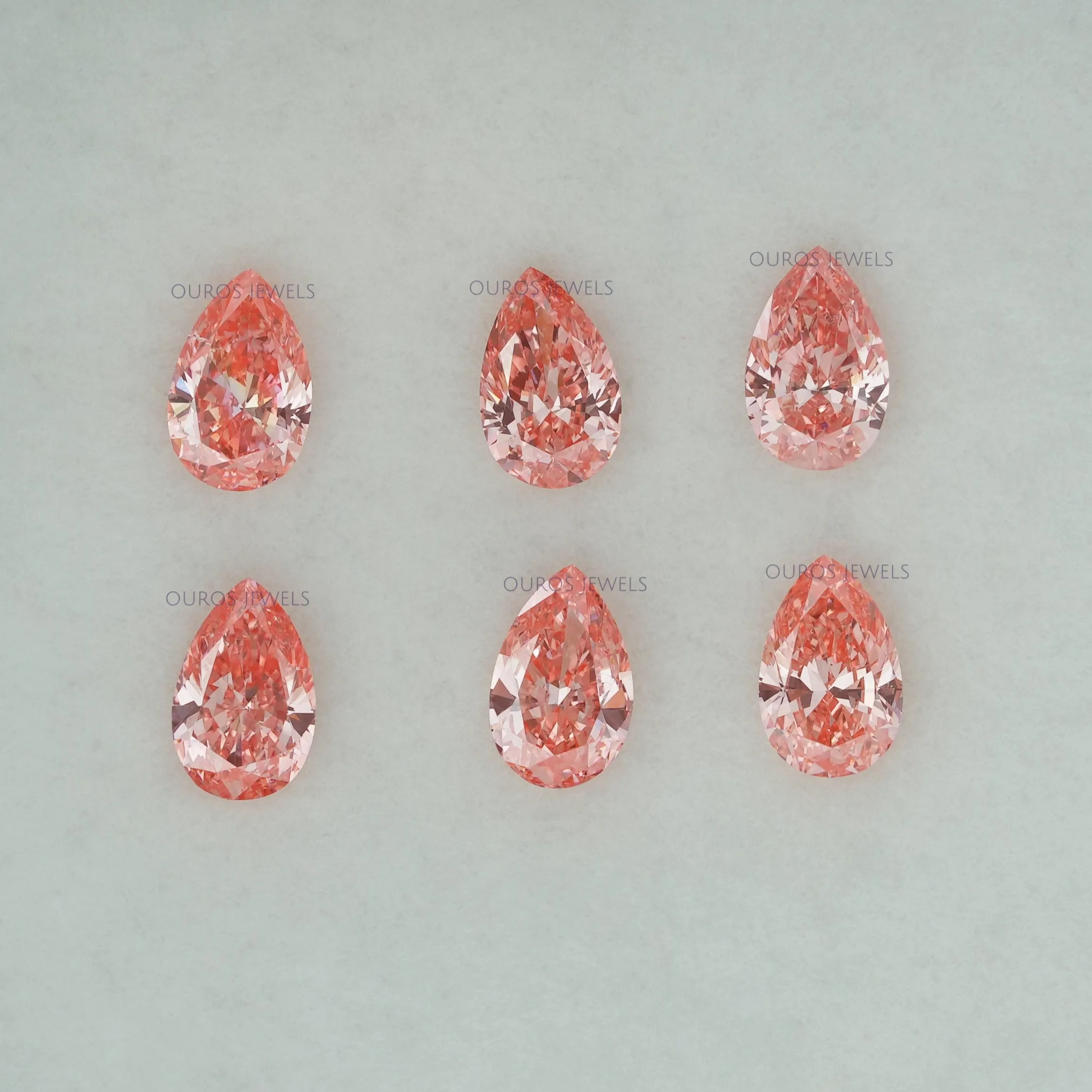 0.33 Carat Each Pink Pear Loose Diamond