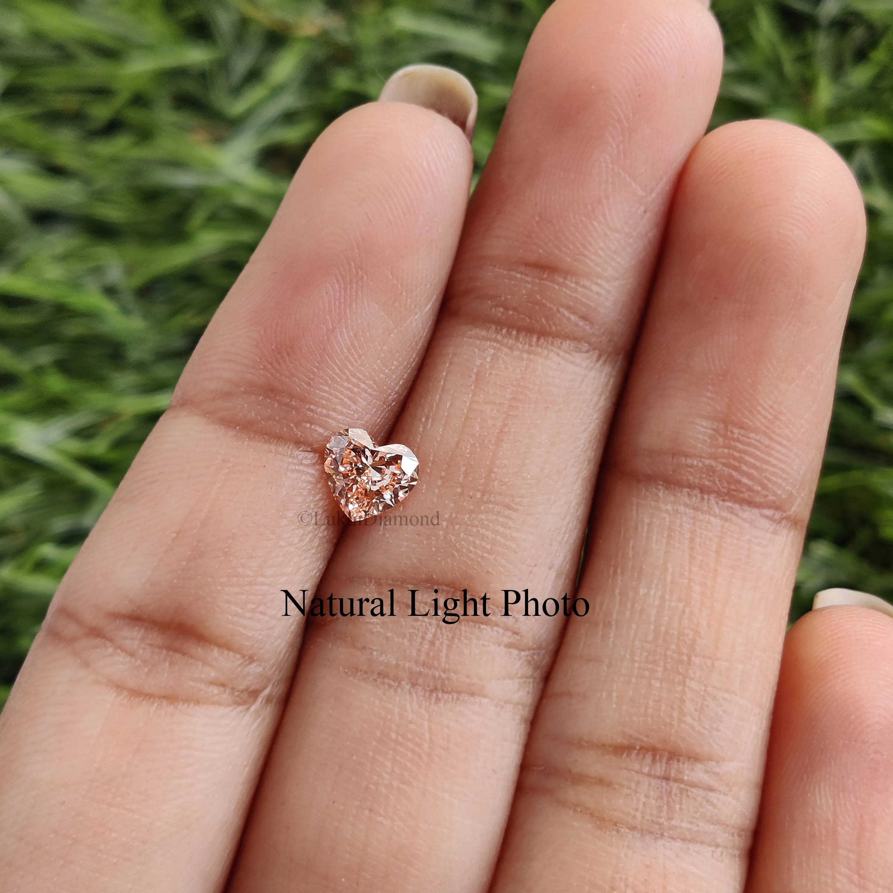 0.54 CT IGI Certified Heart Brilliant Cut Lab Grown Diamond Lab Created Fancy Vivid Pink Color Heart CVD Diamond Lab Made Cushio