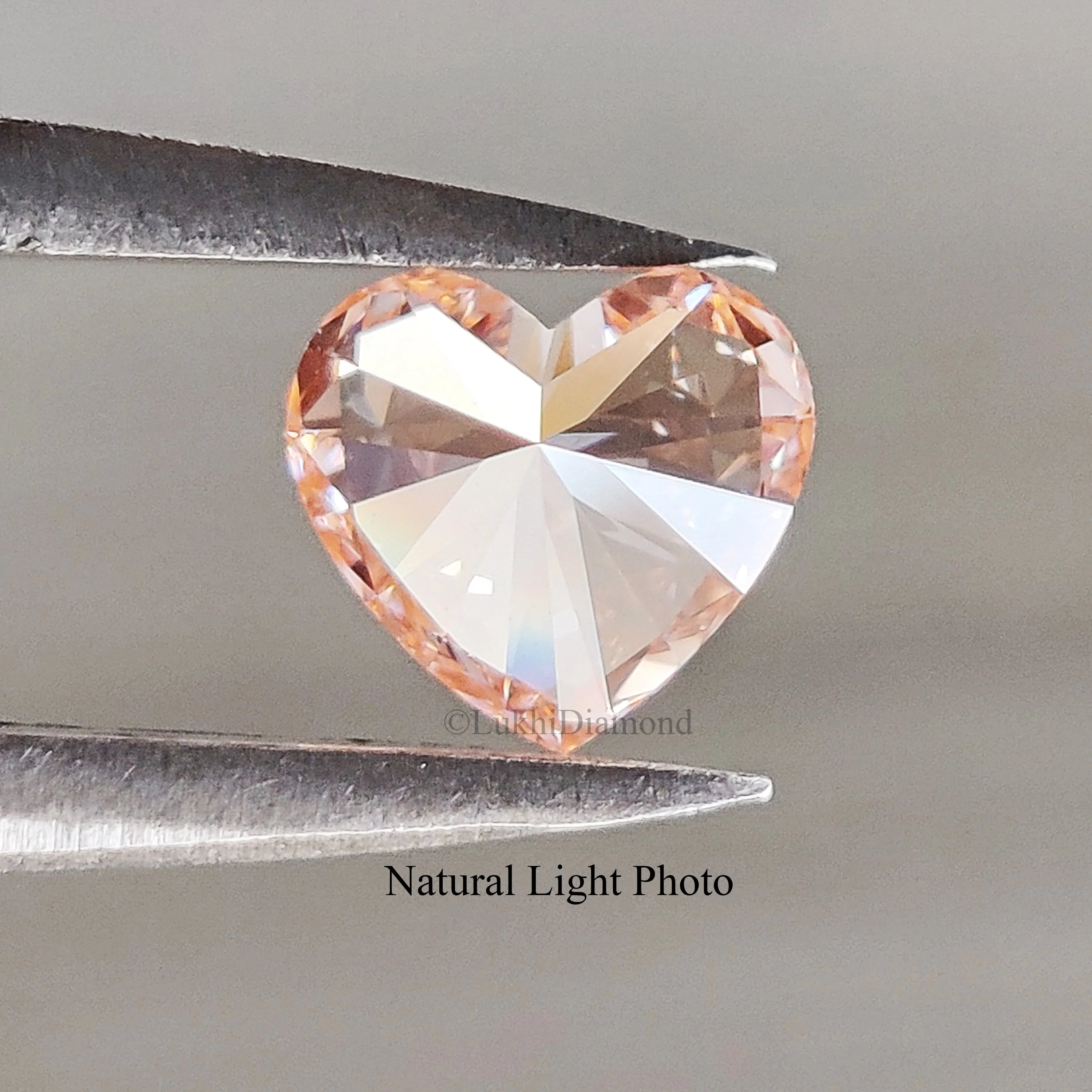 0.54 CT IGI Certified Heart Brilliant Cut Lab Grown Diamond Lab Created Fancy Vivid Pink Color Heart CVD Diamond Lab Made Cushio