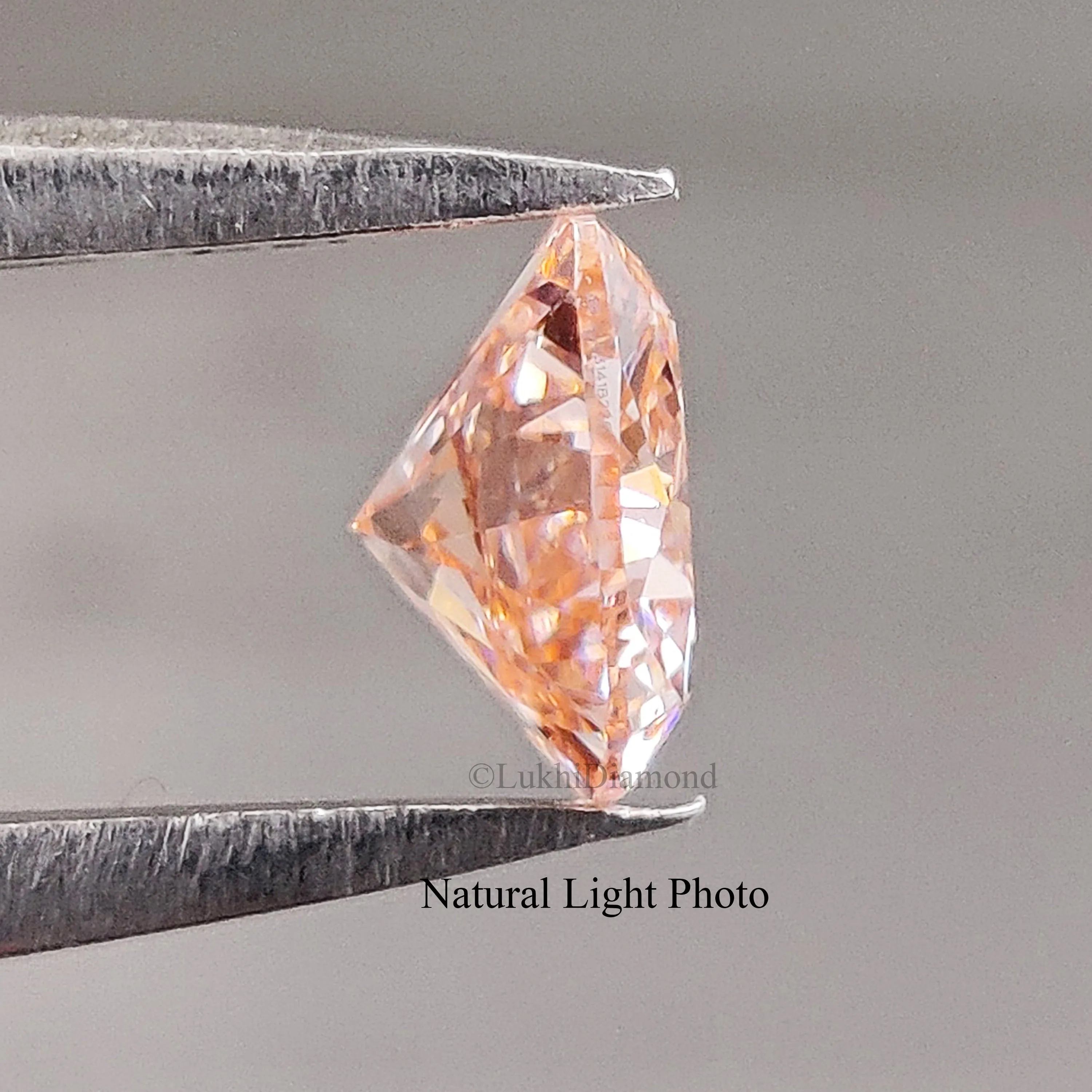 0.54 CT IGI Certified Heart Brilliant Cut Lab Grown Diamond Lab Created Fancy Vivid Pink Color Heart CVD Diamond Lab Made Cushio