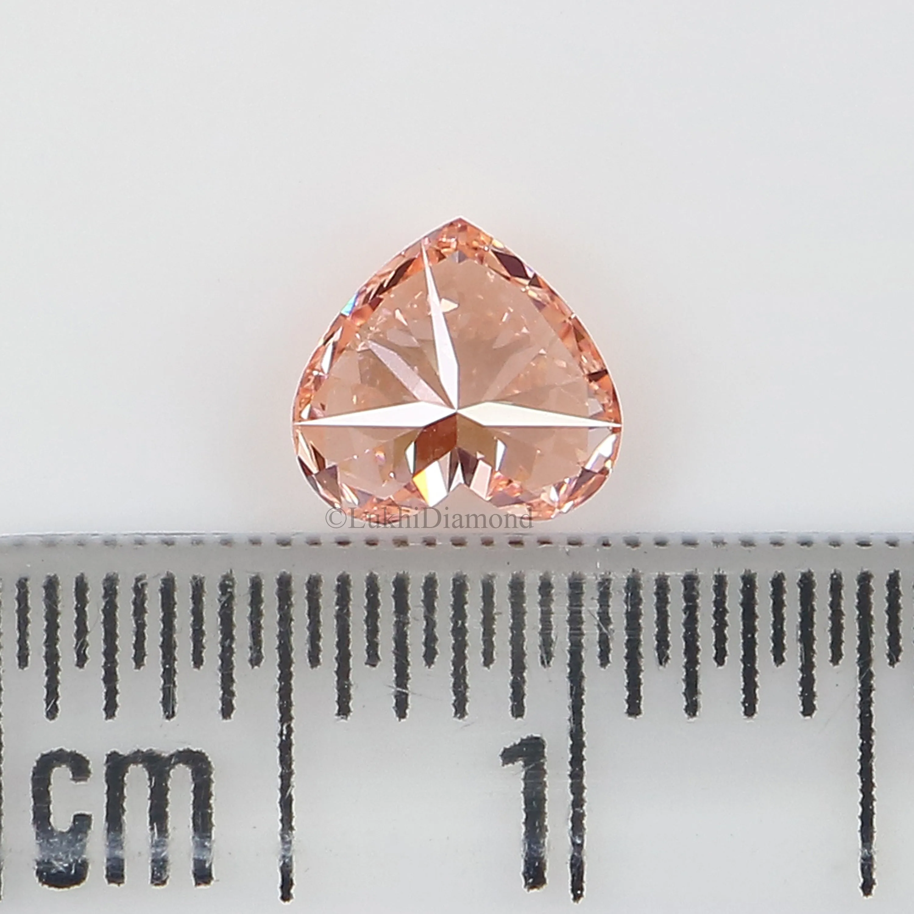 0.54 CT IGI Certified Heart Brilliant Cut Lab Grown Diamond Lab Created Fancy Vivid Pink Color Heart CVD Diamond Lab Made Cushio