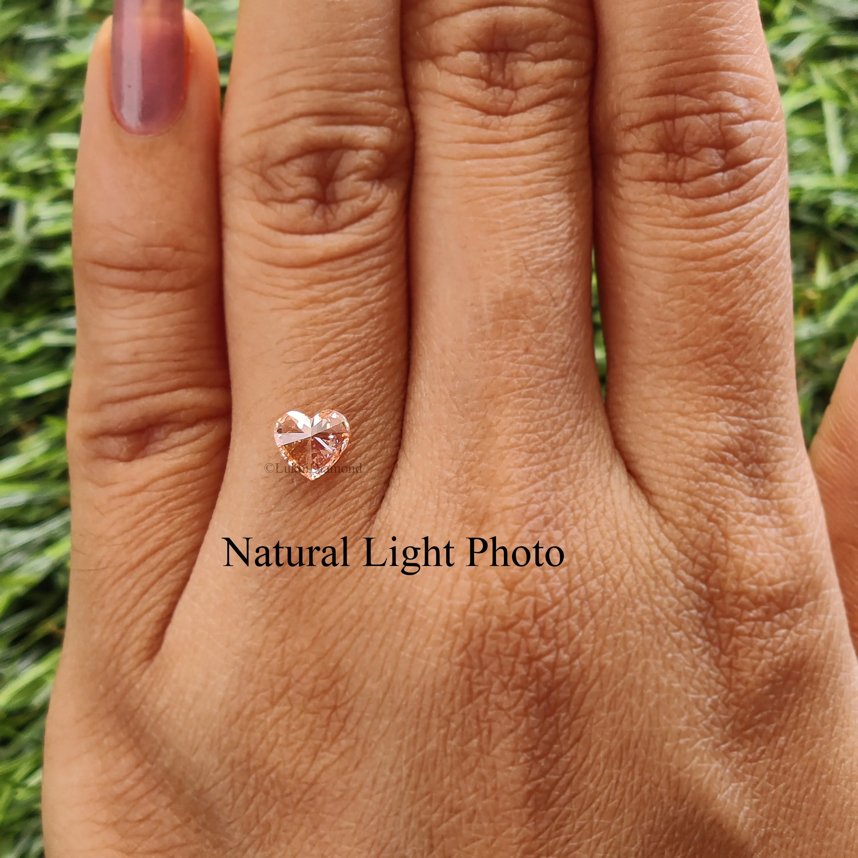 0.54 CT IGI Certified Heart Brilliant Cut Lab Grown Diamond Lab Created Fancy Vivid Pink Color Heart CVD Diamond Lab Made Cushio