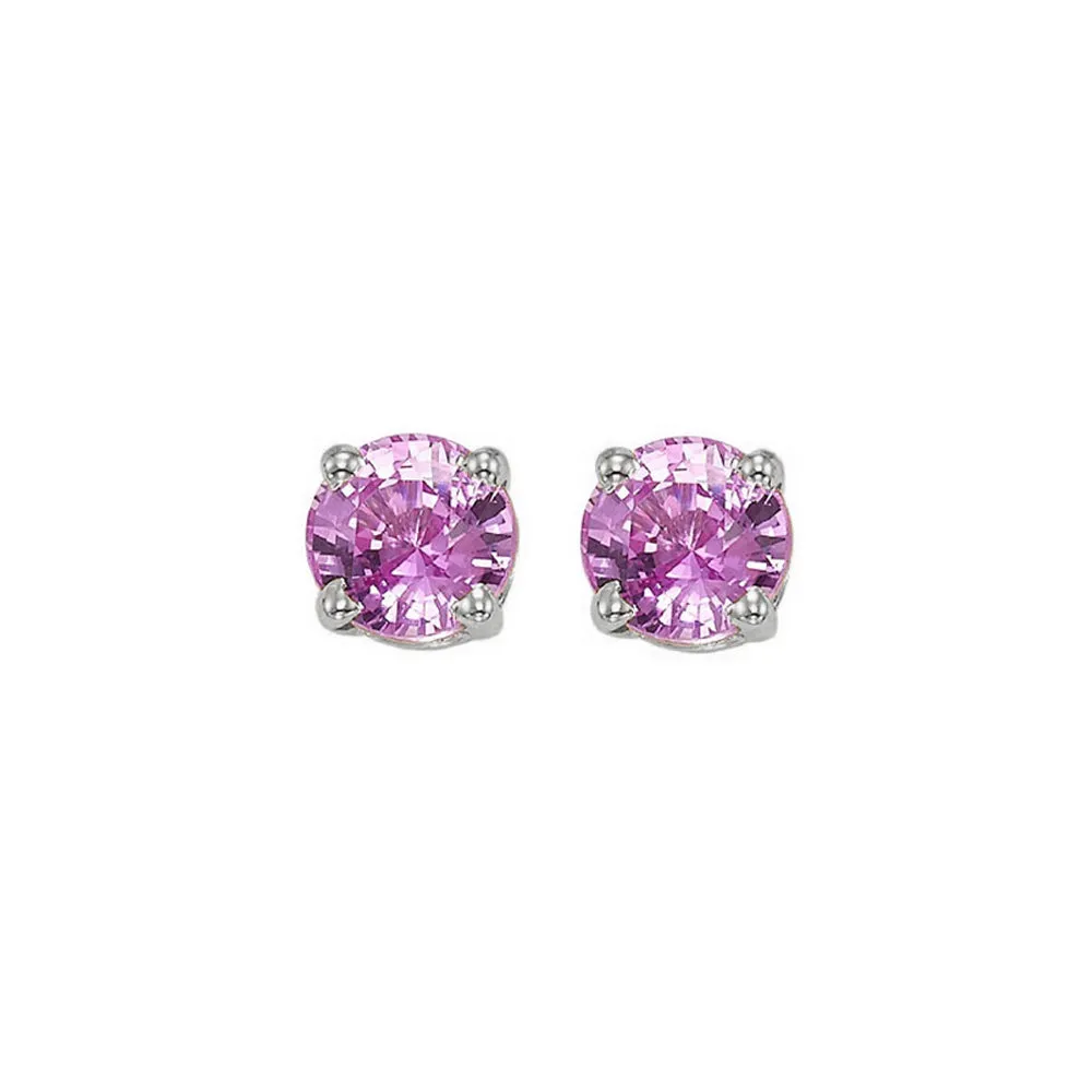 14KT WHITE GOLD PINK SAPPHIRE (1 CTW) EARRING