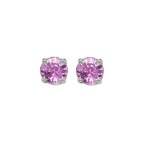 14KT WHITE GOLD PINK SAPPHIRE (1 CTW) EARRING