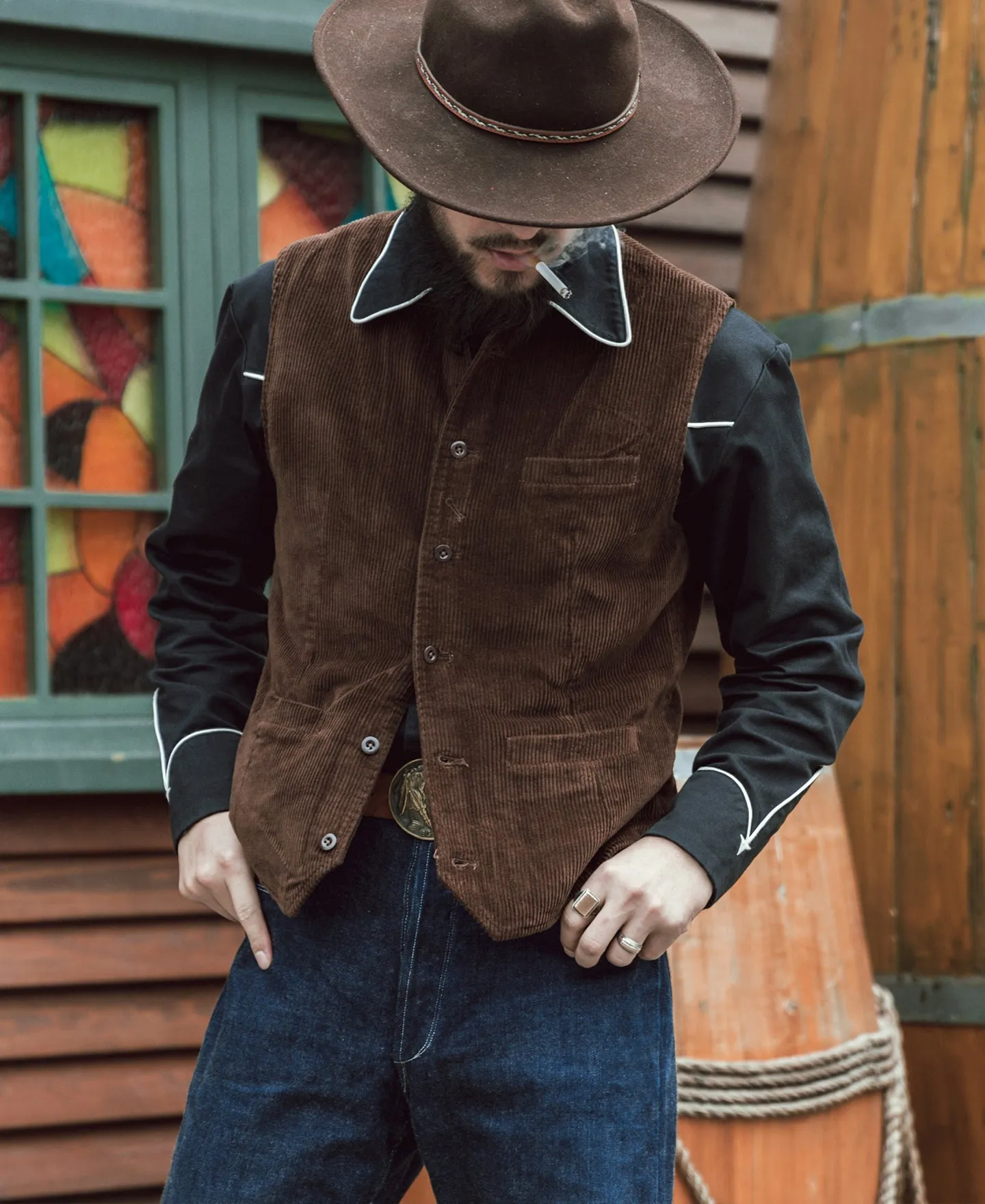 1910s Retro Corduroy Vest