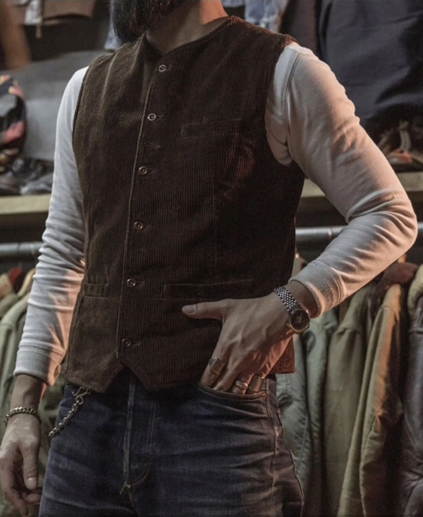 1910s Retro Corduroy Vest