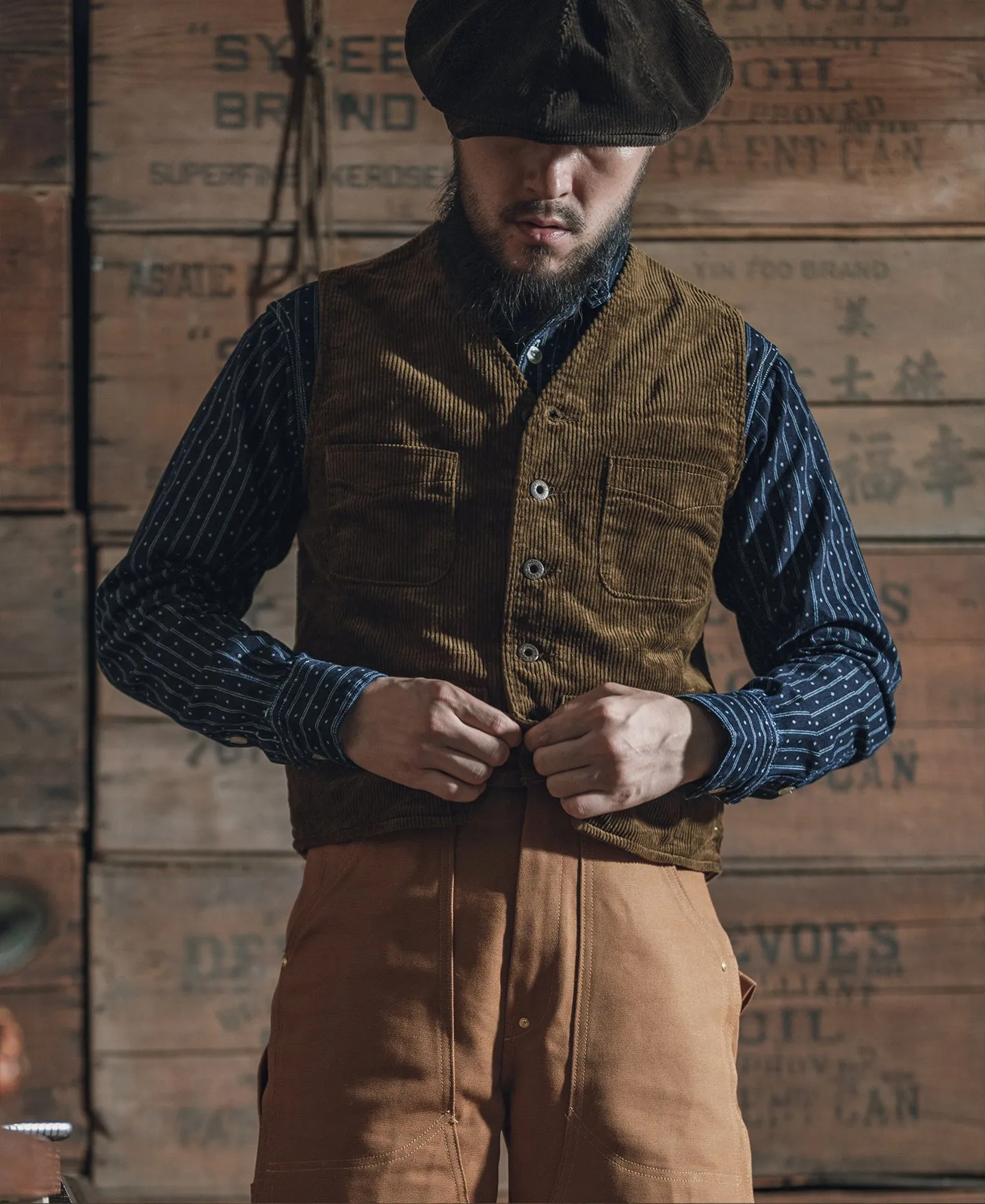 1930s Corduroy Hunting Vest - Light Brown