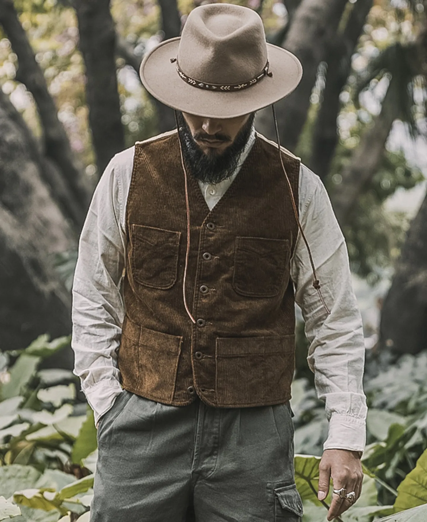 1930s Corduroy Hunting Vest - Light Brown