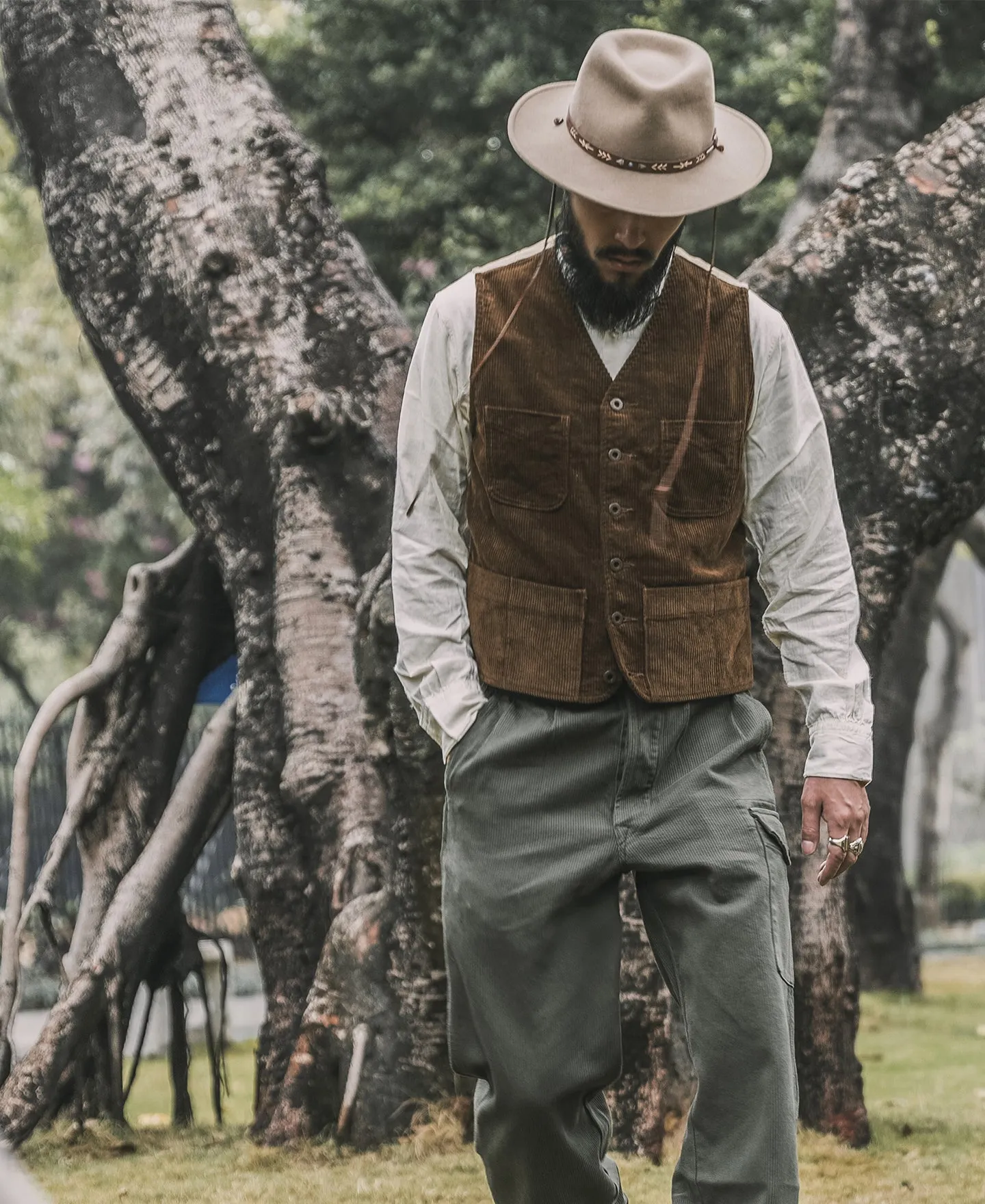 1930s Corduroy Hunting Vest - Light Brown