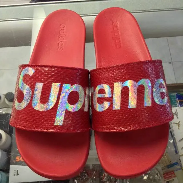 2016 Adidas Supercloud Red Jwong Custom Supreme Glitter Red