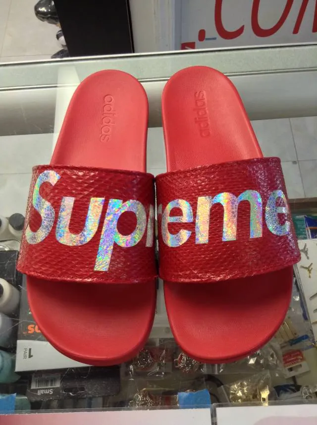 2016 Adidas Supercloud Red Jwong Custom Supreme Glitter Red