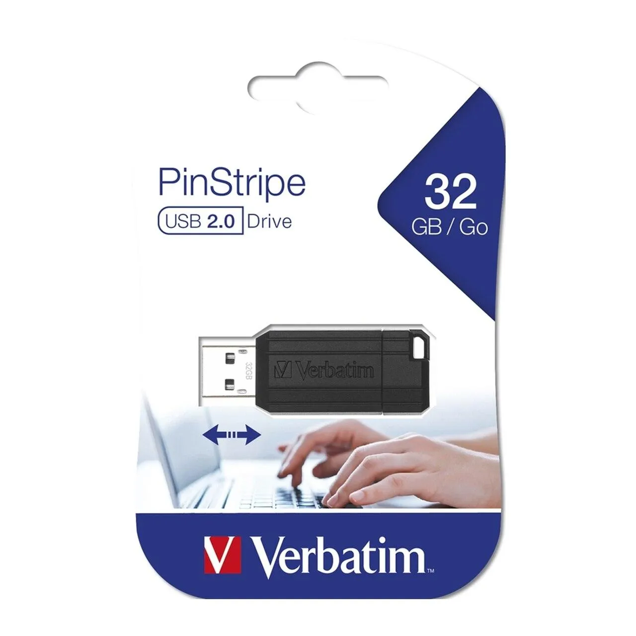 5 Pack Verbatim USB Flash Drive 2.0 32GB Black PinStrip Bulk