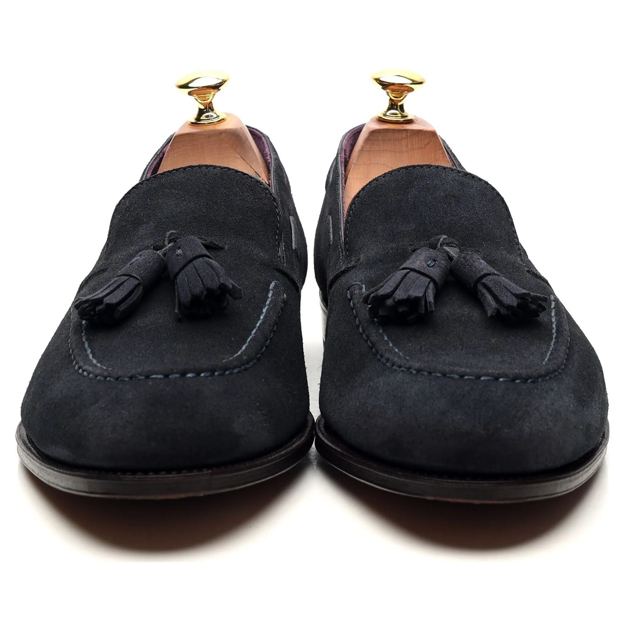 '80215' Navy Blue Suede Tassel Loafers UK 9.5