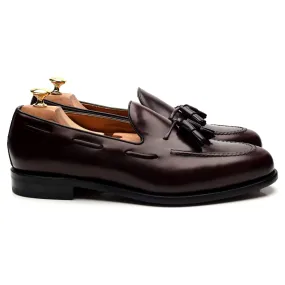 '8491' Burgundy Cordovan Leather Tassel Loafers UK 11