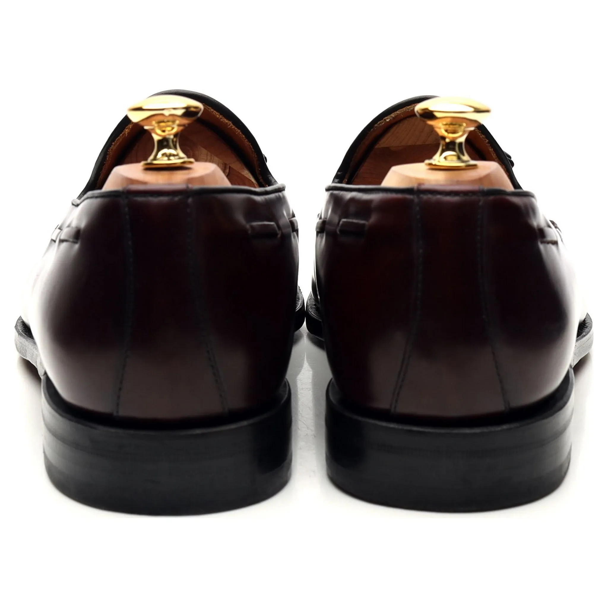 '8491' Burgundy Cordovan Leather Tassel Loafers UK 11