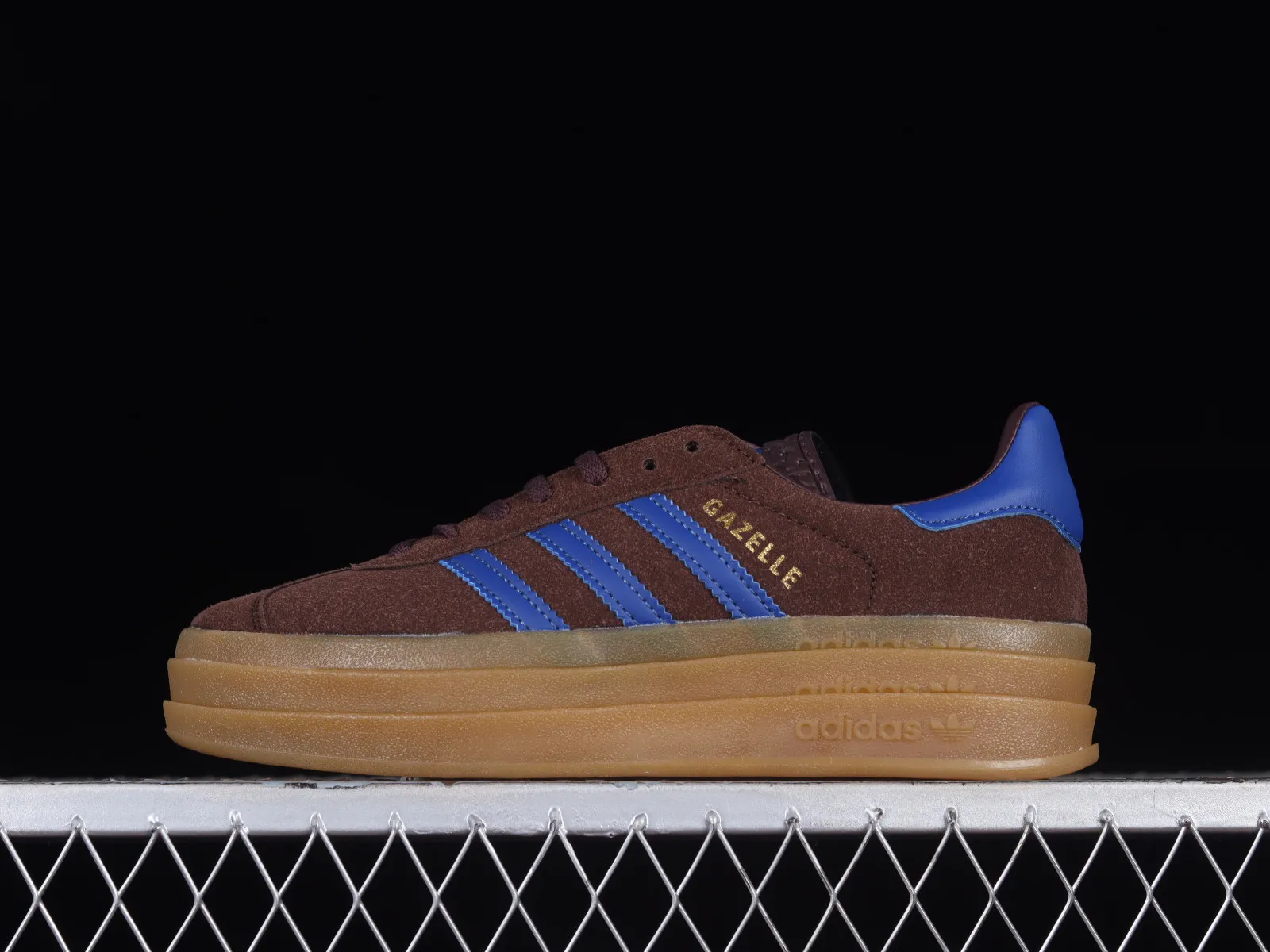 Adidas Originals Gazelle Bold Dark Brown Blue Gold IG9970