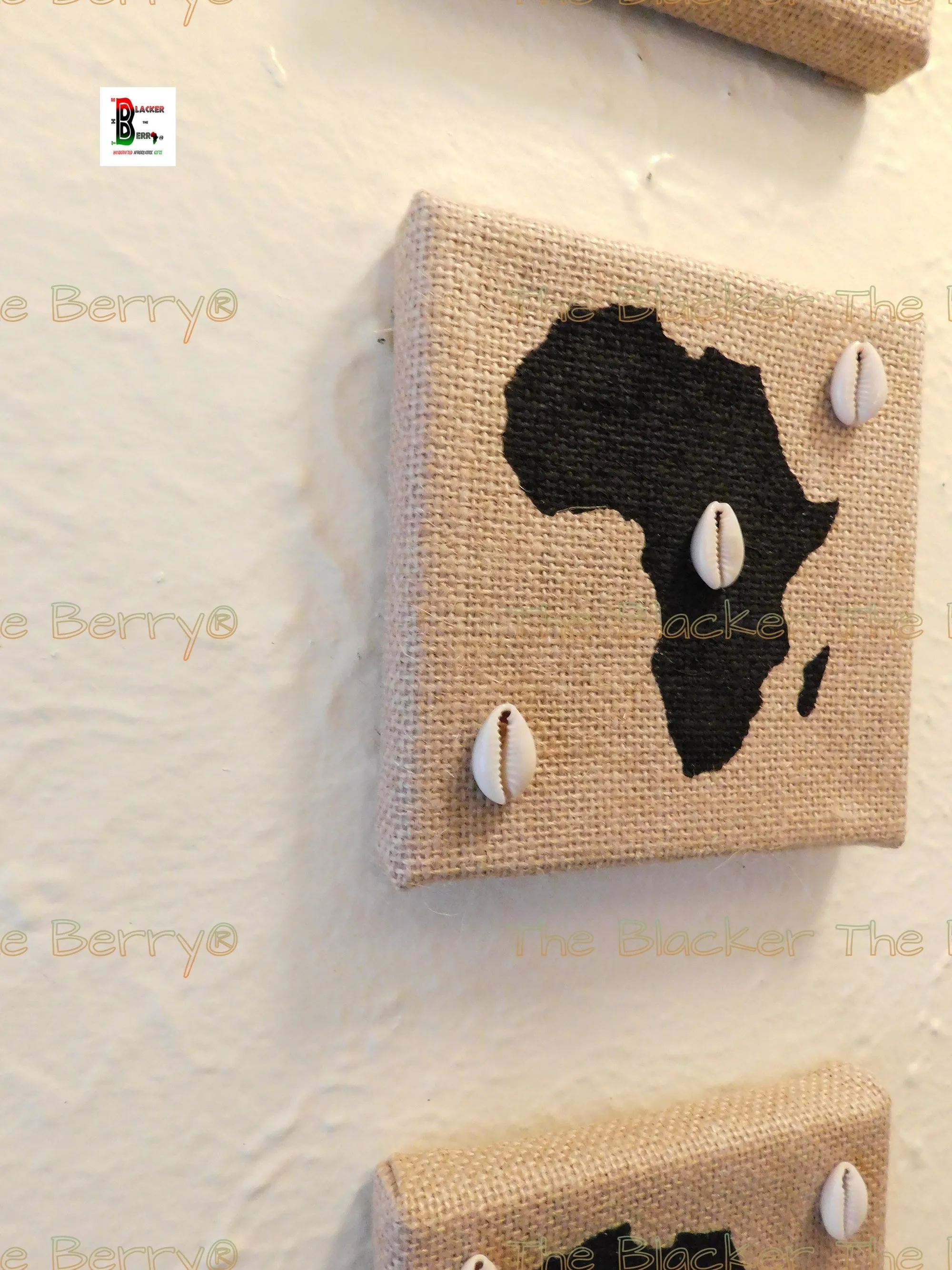 African Wall Art Black Cowrie Handmade Hand Painted The Blacker The Berry