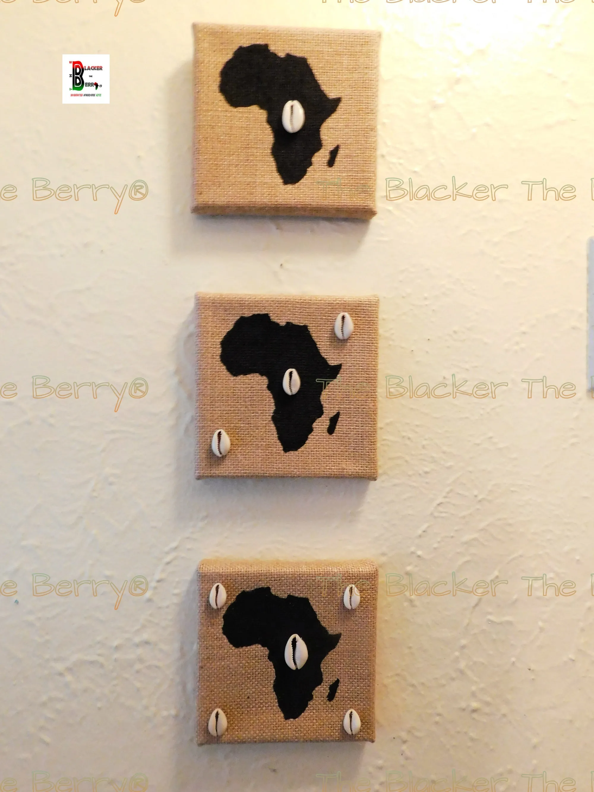 African Wall Art Black Cowrie Handmade Hand Painted The Blacker The Berry