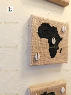 African Wall Art Black Cowrie Handmade Hand Painted The Blacker The Berry