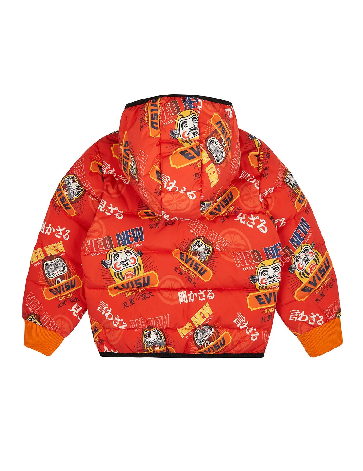 Allover Daruma Print Down Jacket