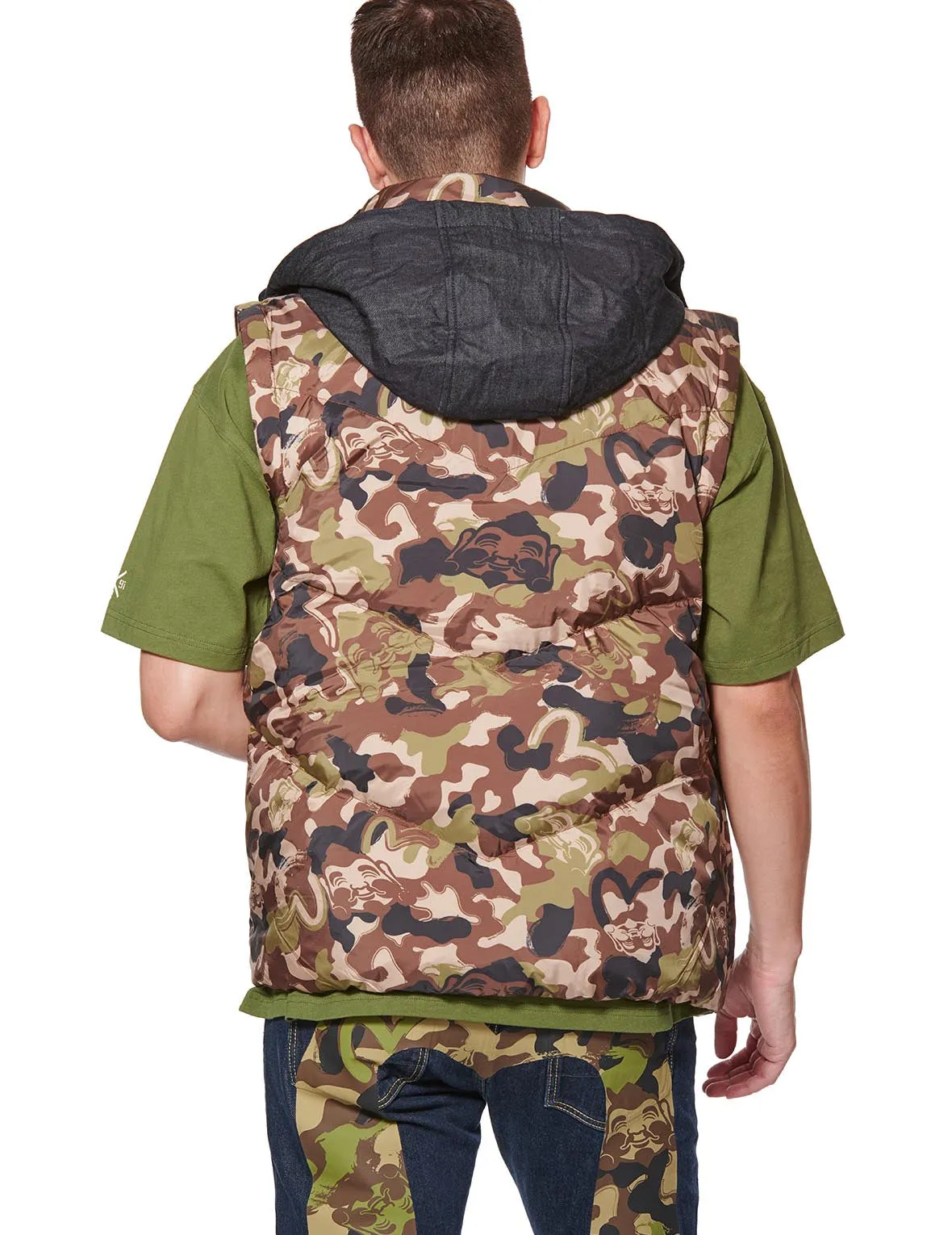 Allover Godhead Camouflage Print Down Jacket