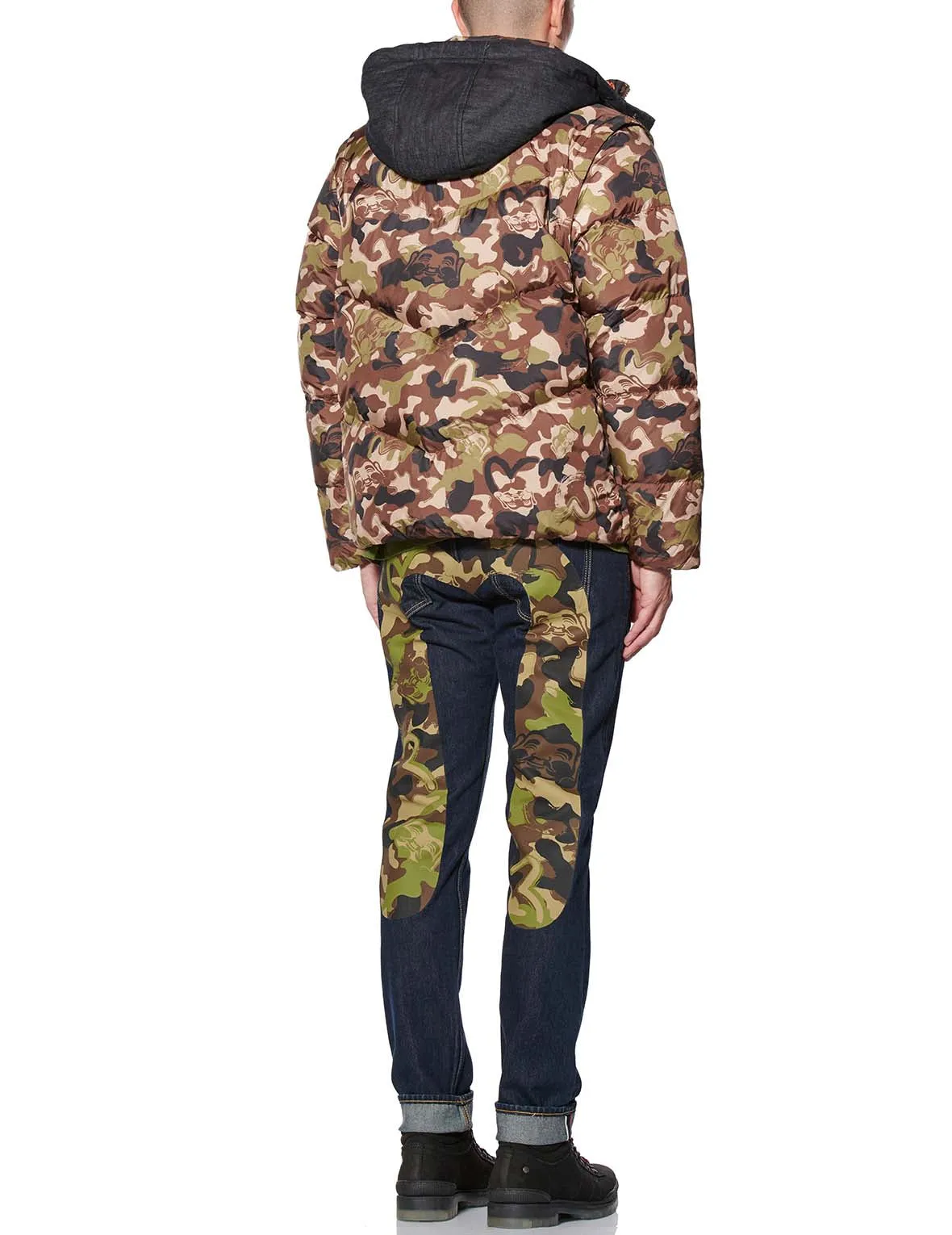 Allover Godhead Camouflage Print Down Jacket