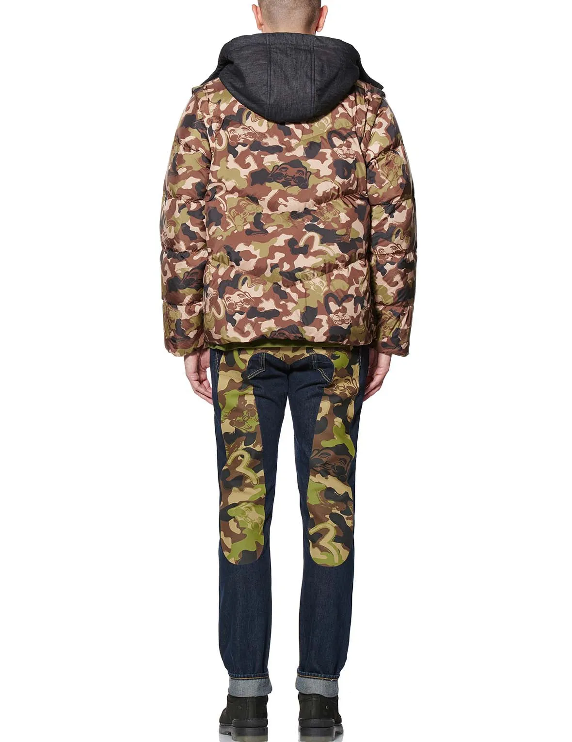 Allover Godhead Camouflage Print Down Jacket