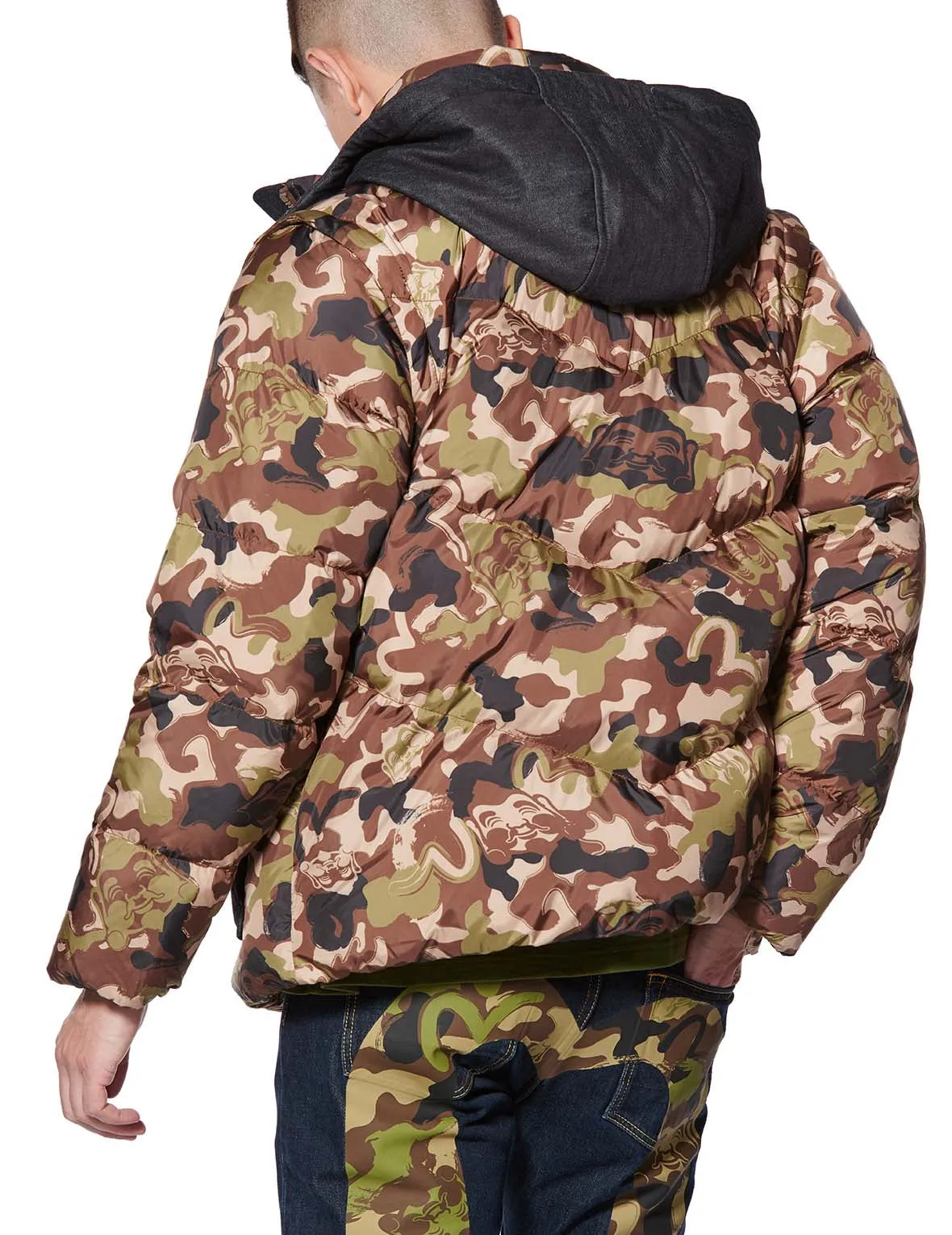 Allover Godhead Camouflage Print Down Jacket