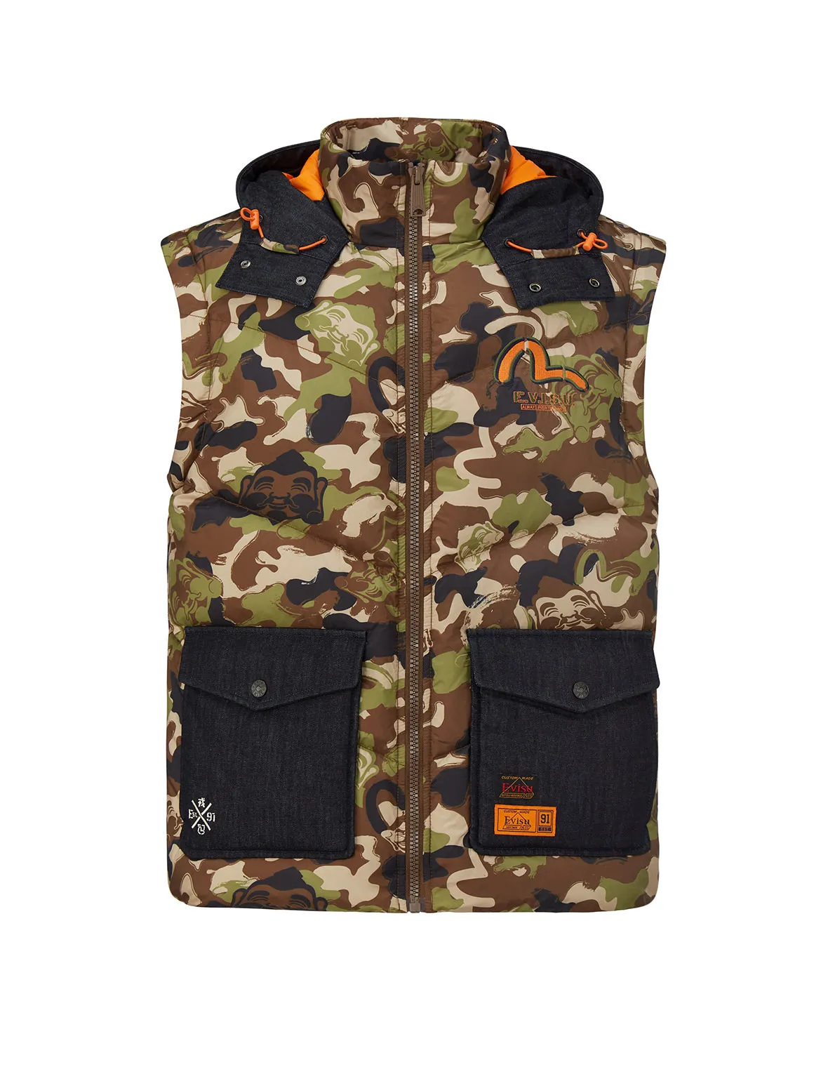 Allover Godhead Camouflage Print Down Jacket