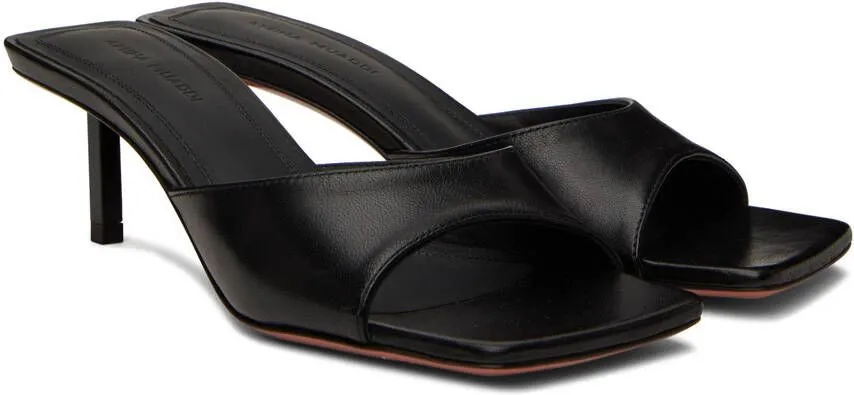 Amina Muaddi Black Laura Heeled Sandals