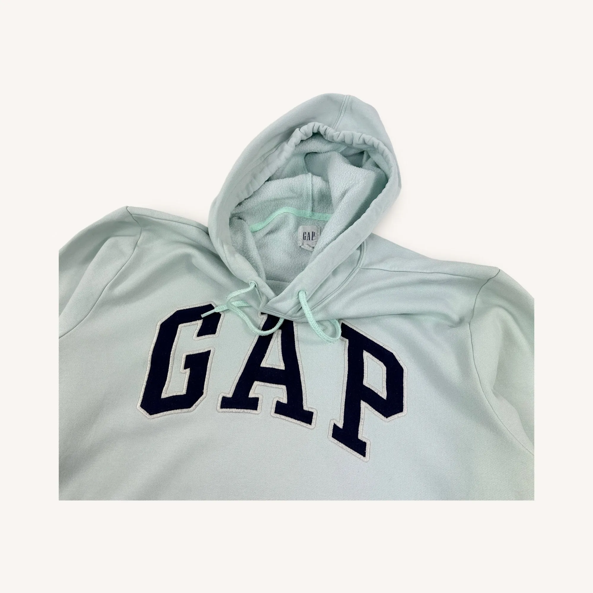 Aqua Blue GAP Spellout Sweatshirt Hoodie (M)