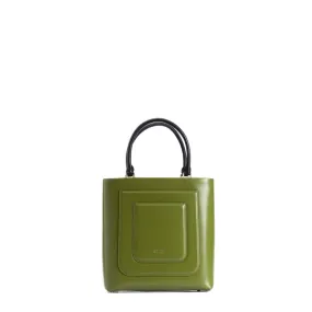 --Art deco tote calla green bag-