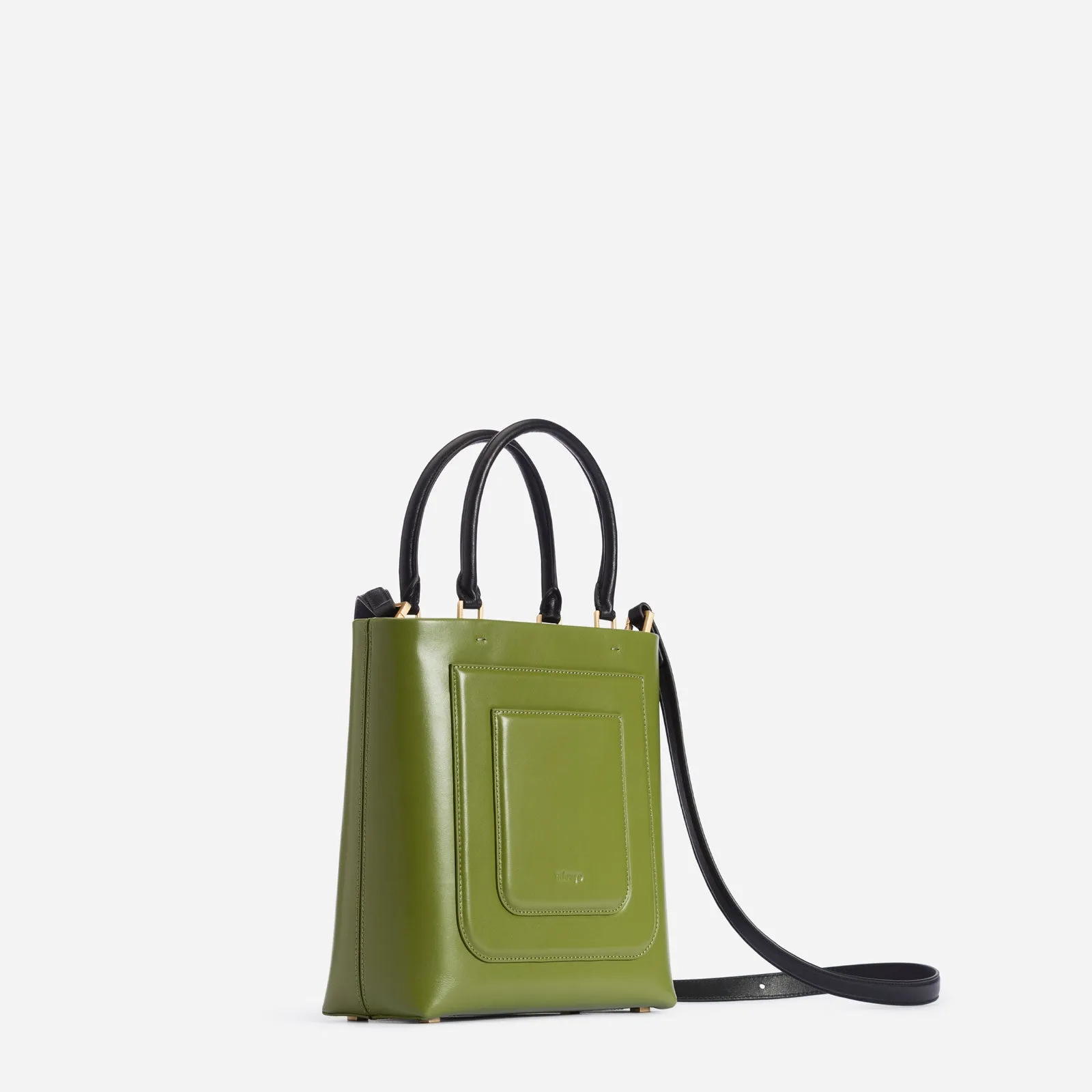 --Art deco tote calla green bag-