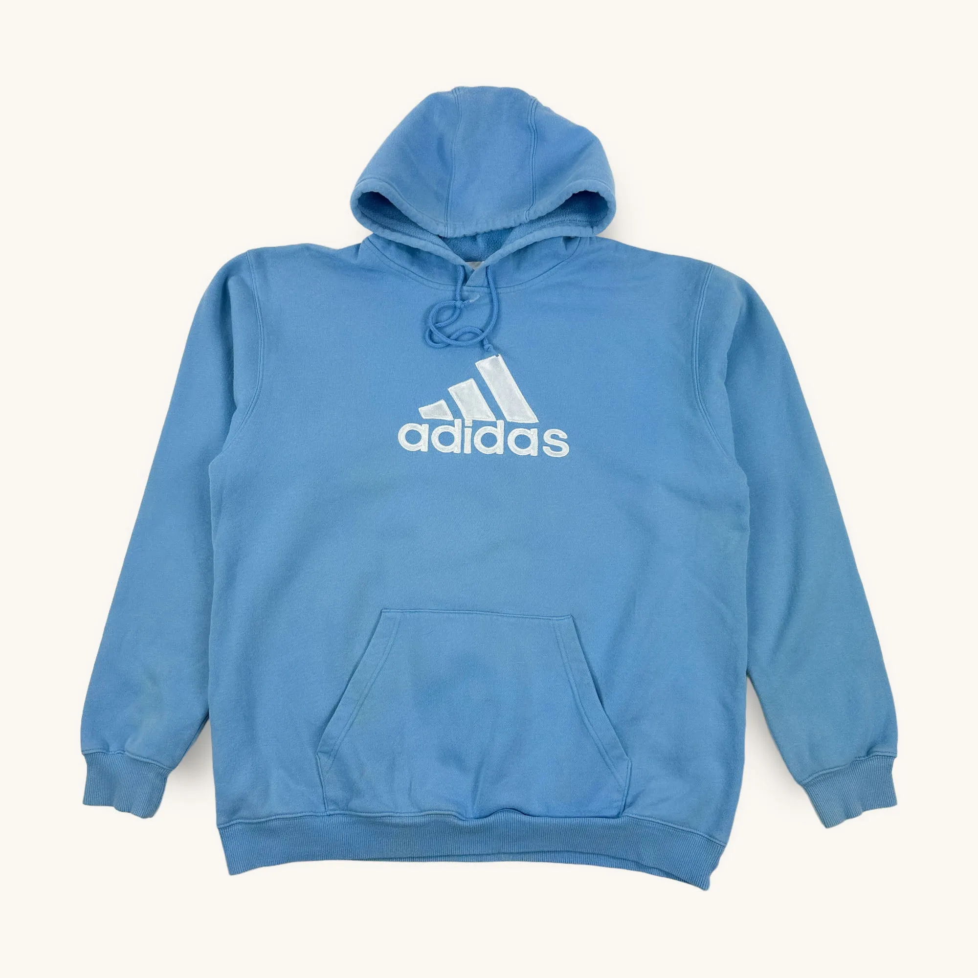 Baby Blue y2ks Adidas Spellout Hoodie Sweatshirt (M)