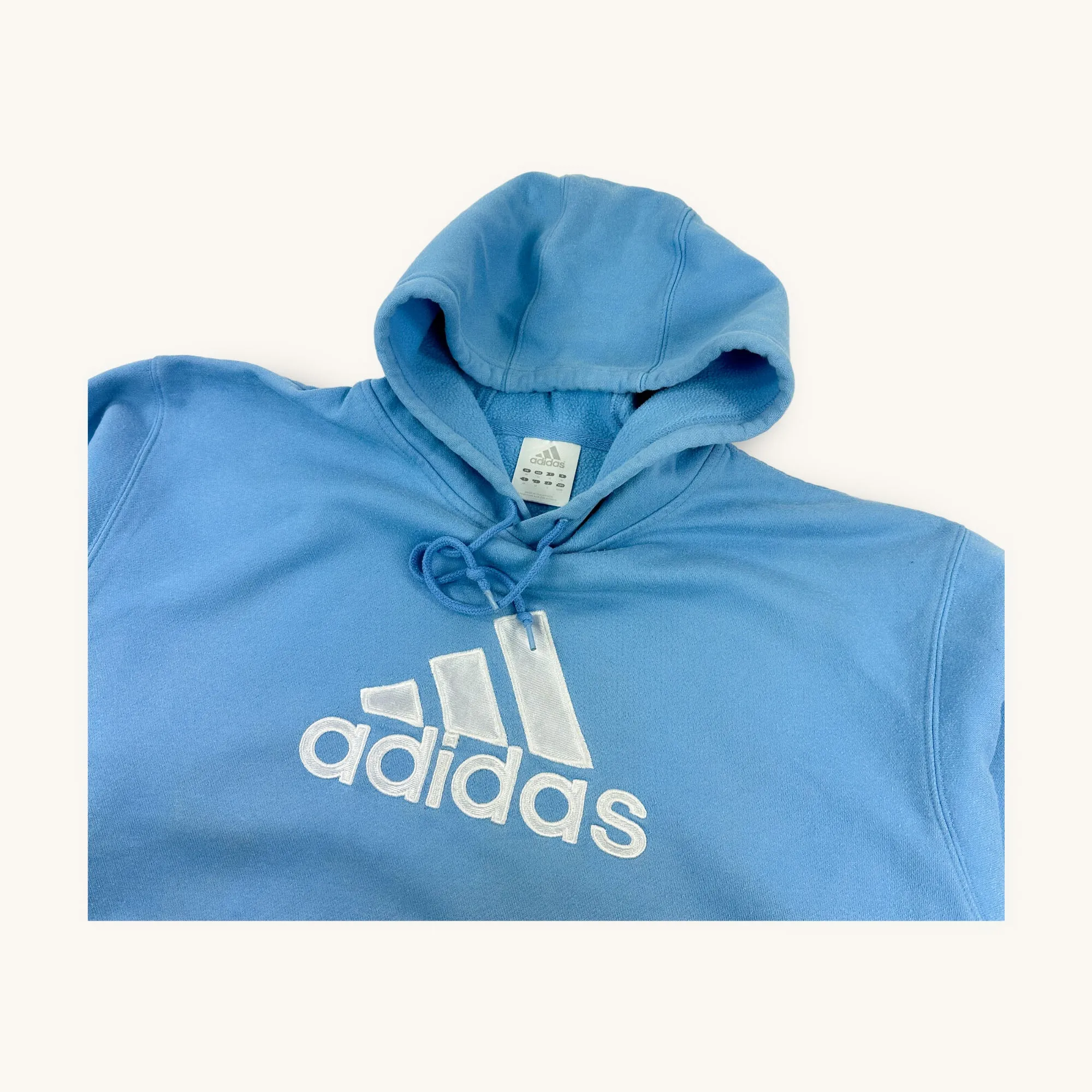 Baby Blue y2ks Adidas Spellout Hoodie Sweatshirt (M)