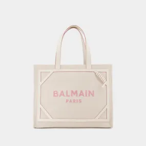 Balmain  B-Army Medium Tote Bag - Balmain - Cream/Pink - Canvas