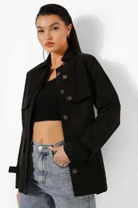 Belted Utility Short Trench Coat