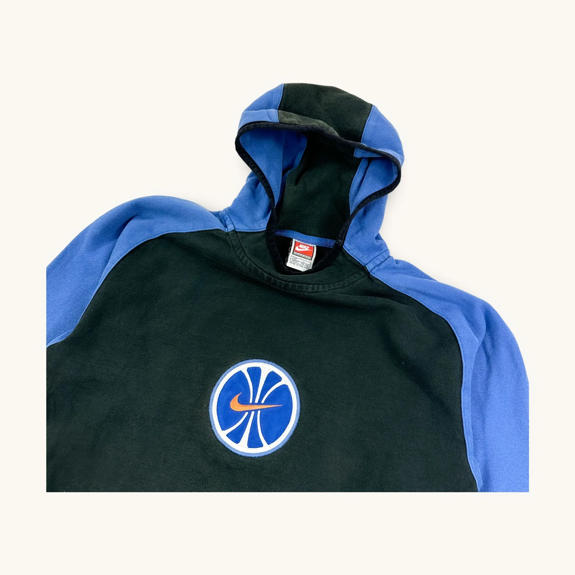 Black Blue Rare 90s NIKE Basketball Hoodie Sweatshirt (S)