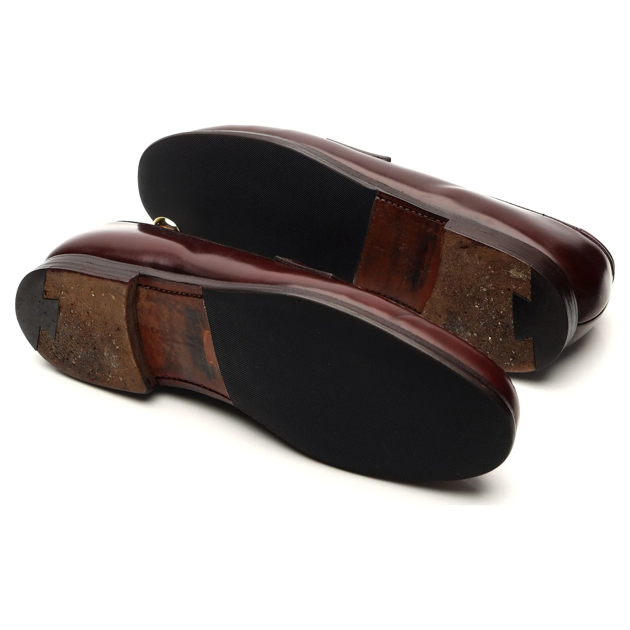 'Boston' Burgundy Leather Loafers UK 10 E