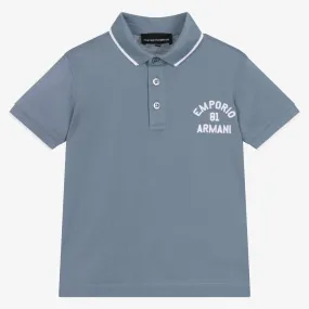 Boys Blue Cotton Polo Shirt