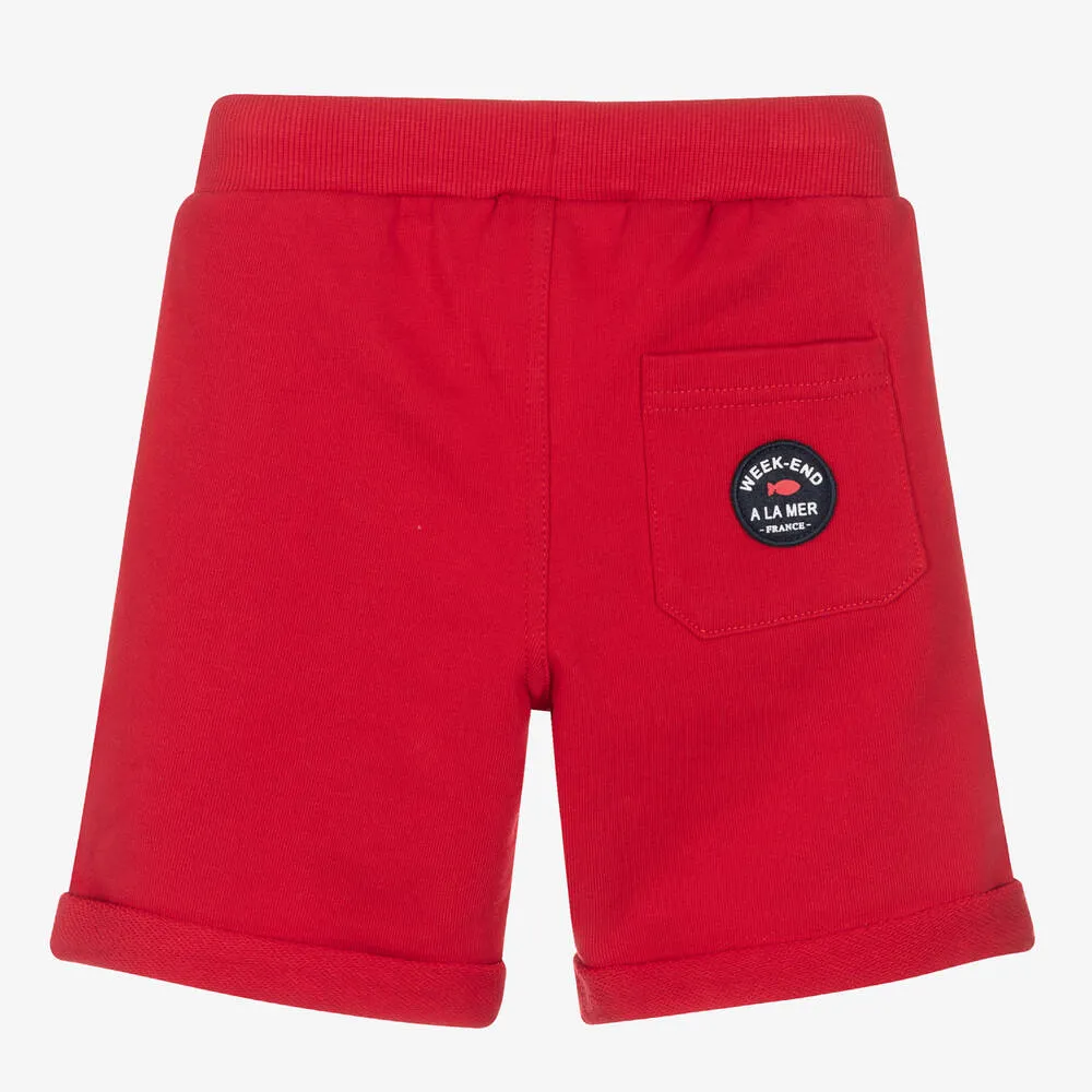 Boys Red Cotton Shorts