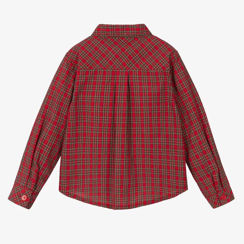 Boys Red Tartan Shirt