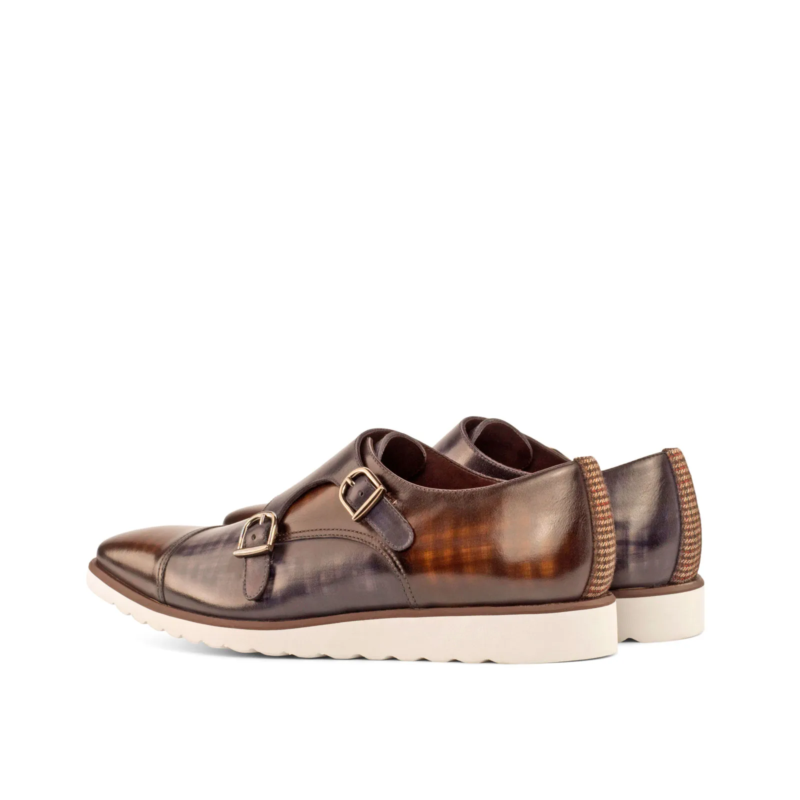 --Brown Double Monk Shoe-