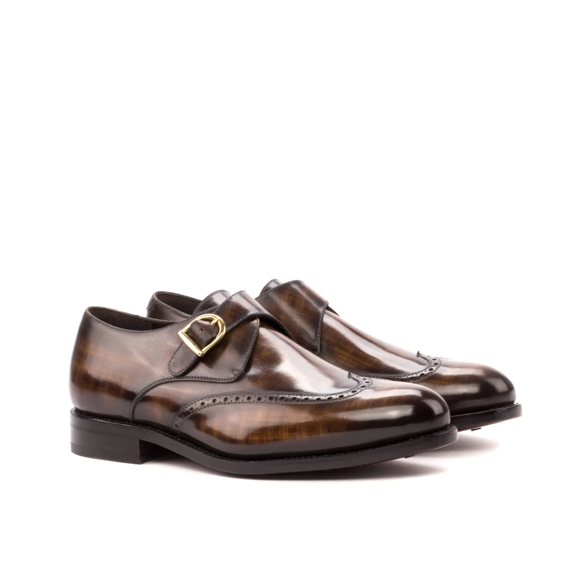 --Brown Single Monk Shoe-