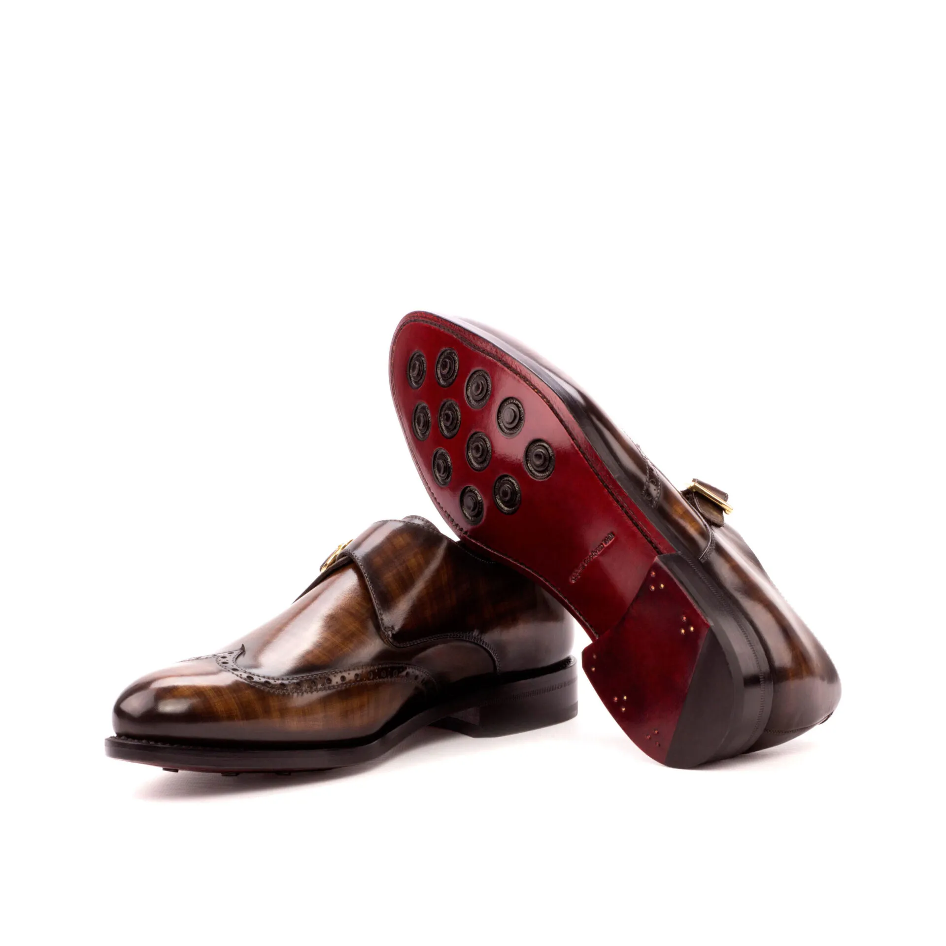 --Brown Single Monk Shoe-