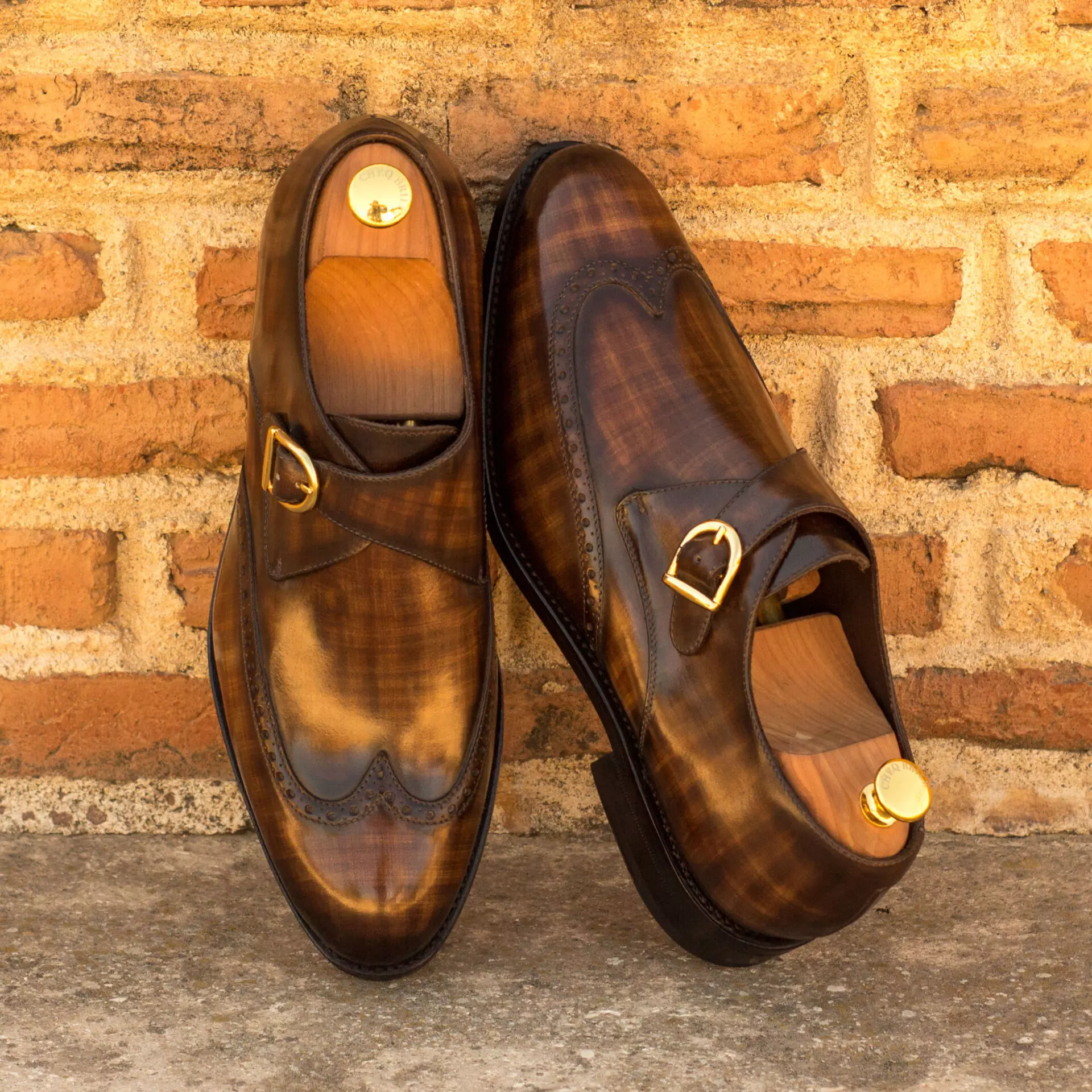 --Brown Single Monk Shoe-