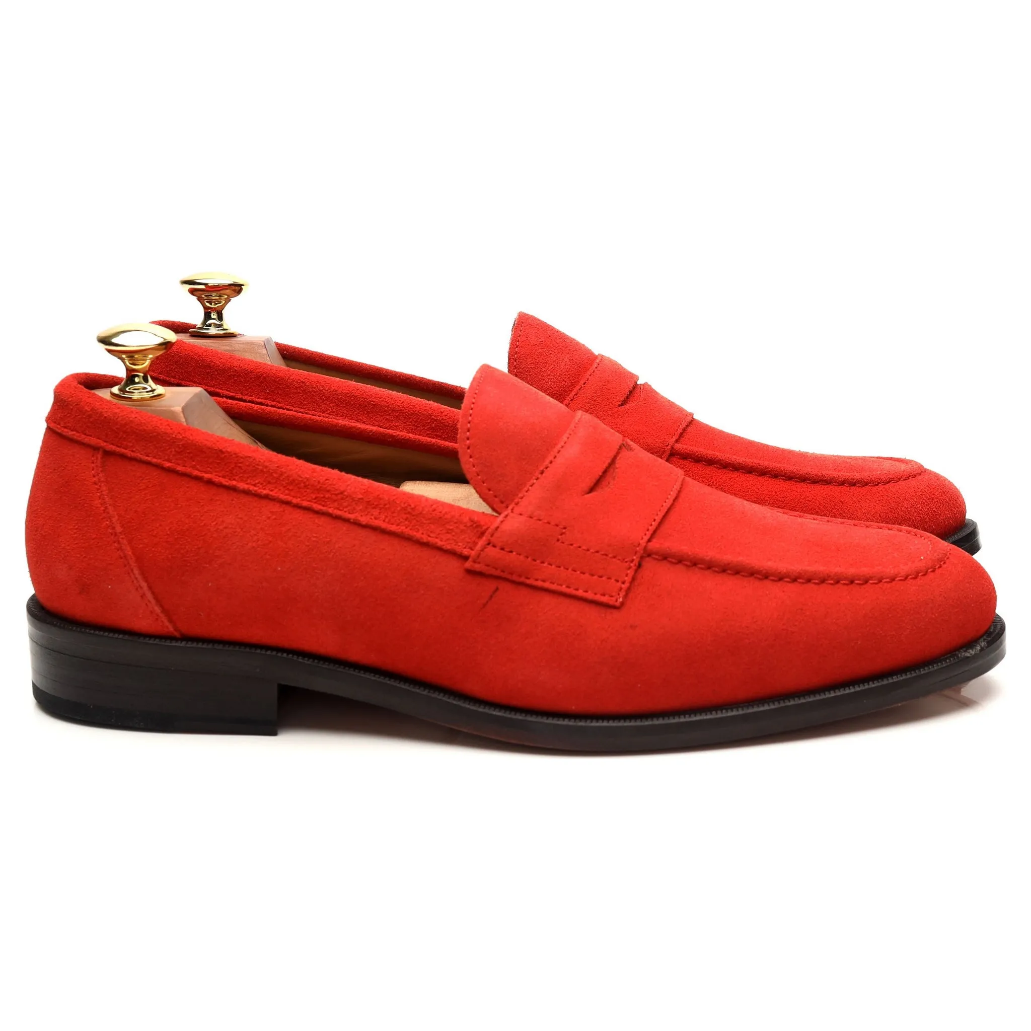 'Calder' Red Suede Loafers UK 9