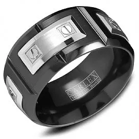 Carlex 18K Gold & Black Cobalt Luxury Wedding Band WB-9850WB